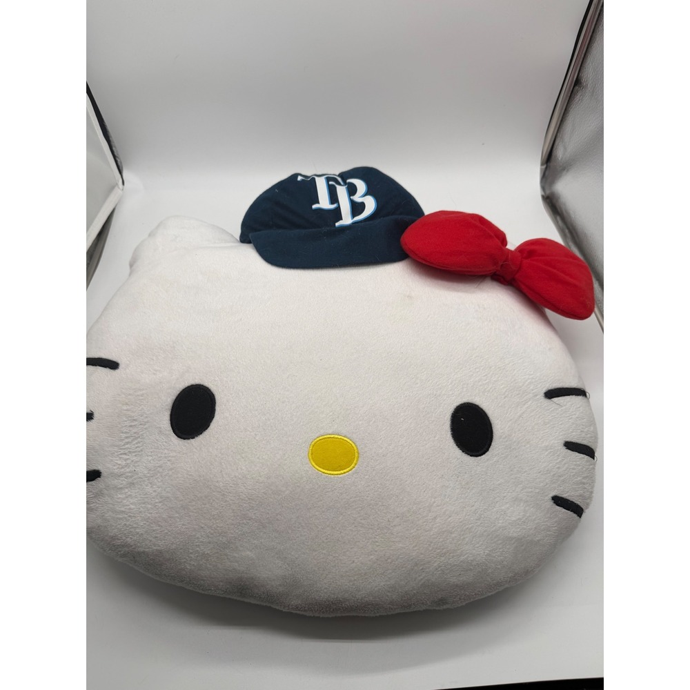 Sanrio Hello Kitty Tampa Bay Rays MLB Plush Pillow Baseball Red Bow White
